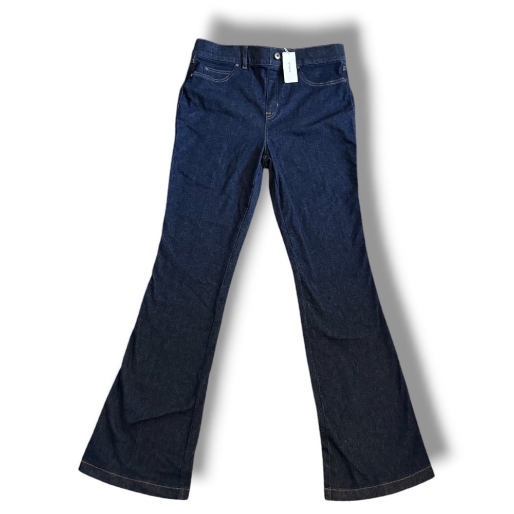Spanx Flare Jeans Women XL Tall Blue High Rise Stretch Denim Slimming NWT